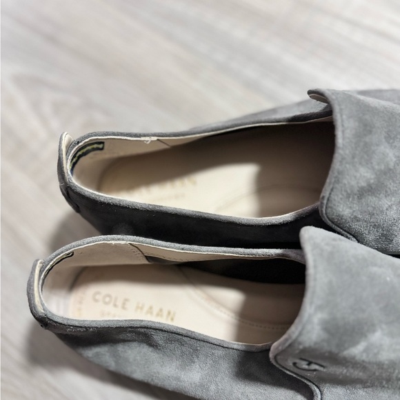 Cole Haan Tacoma Suede Water Resistant Flats Slip-On Loafers, Gray, Sz 8.5 - Picture 3 of 6